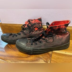 Black & Red Camo Converse High Tops